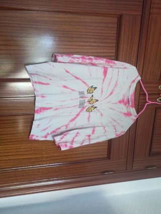 Camiseta Tie Dye Mariposas Manga Larga