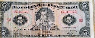 Banconota e monete Sucres Ecuador (lotto 8 pezzi)