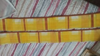 Juego Completo  de Cortinas Melocotón y Amarillo