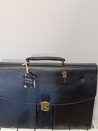 Maletín Vintage Piel Negra