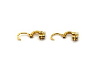 pendientes oro 18k con piedra con diamante,perla