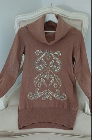 Jersey largo marrón Boutique Italiana