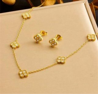Conjunto Mariposa Oro y Verde
