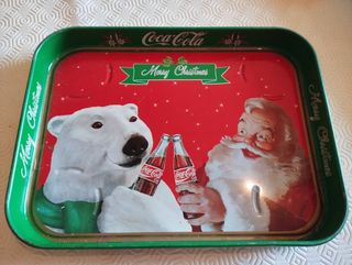 Vassoio Coca-Cola Natale Orso Polare Babbo Natale