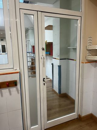 Doble puerta cristal blanca blindada