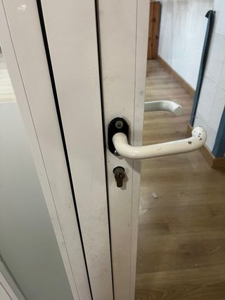 Doble puerta cristal blanca blindada