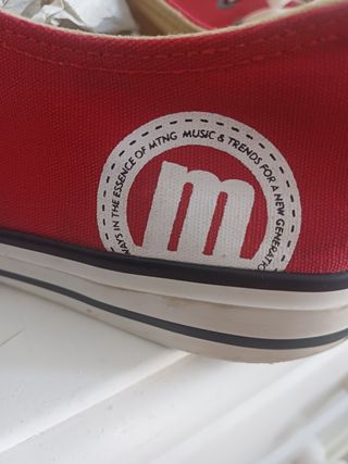 Zapatillas lona Mustang rojas talla 44
