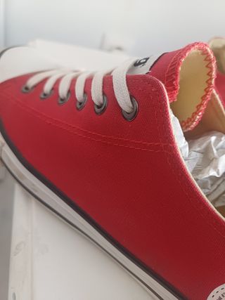 Zapatillas lona Mustang rojas talla 44