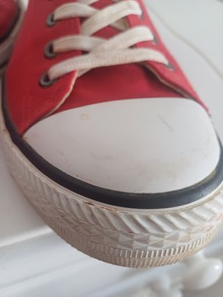 Zapatillas lona Mustang rojas talla 44