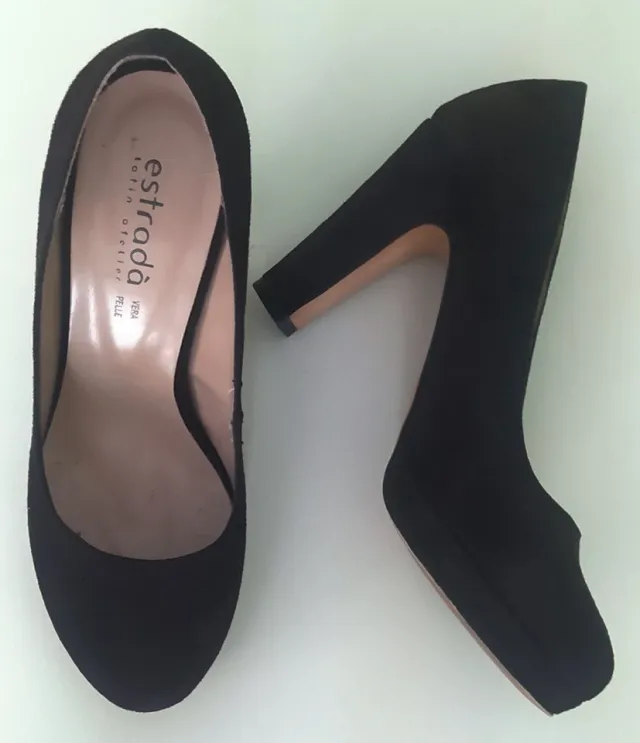 Scarpe donna tacco Estrada Latin Atelier nere