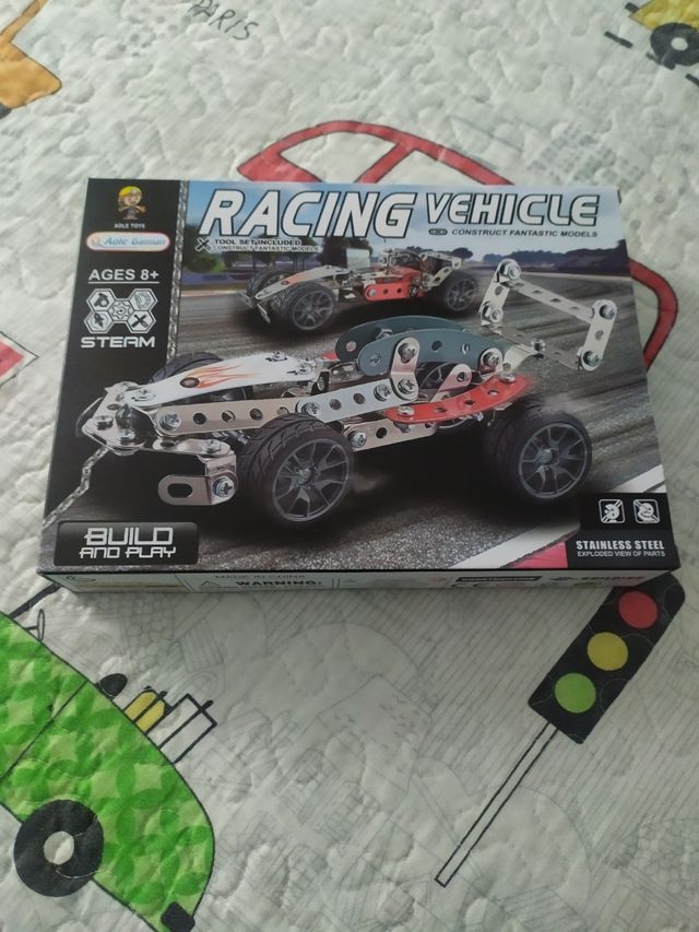 Juego Construcción Racing Vehicle. Estilo Meccano.