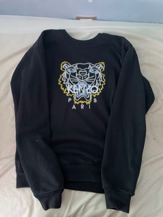 Sudadera Kenzo Negra con Bordado de Tigre