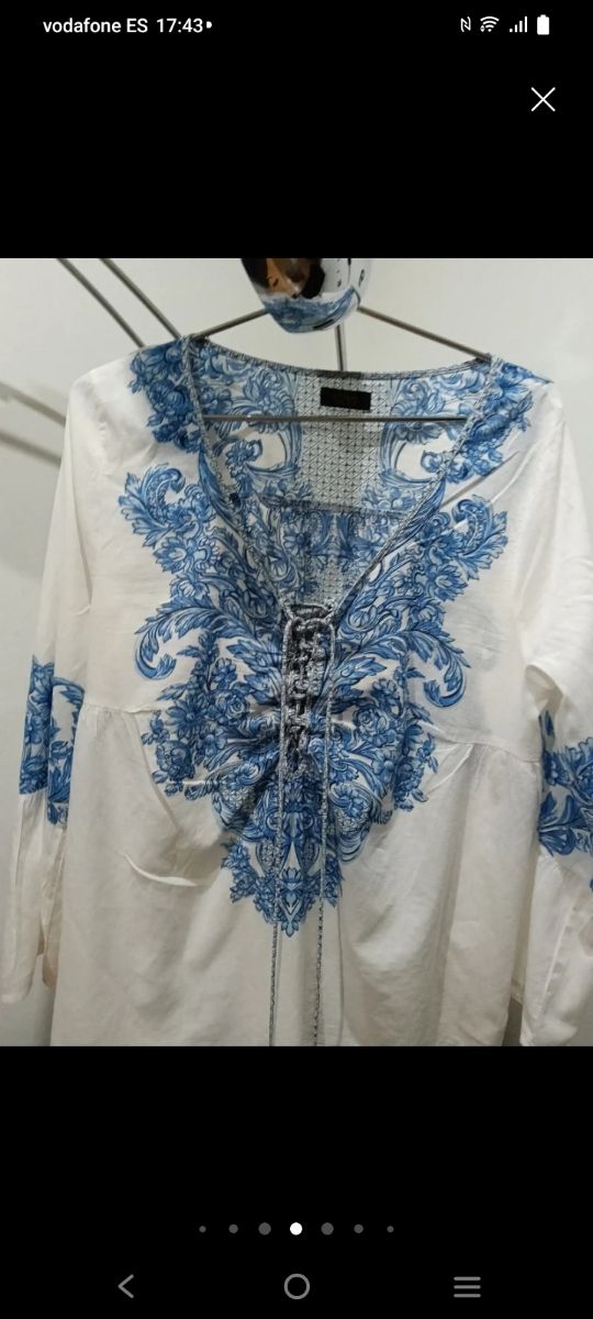 Conjunto Mujer Azul y Blanco