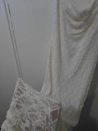 Vestido blanco elegante doble capa