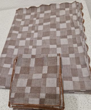 Tovaglia a quadri marrone/beige