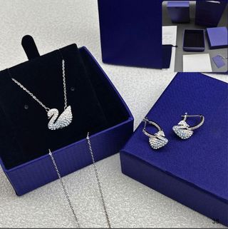 Conjunto Swarovski Cisne Plata