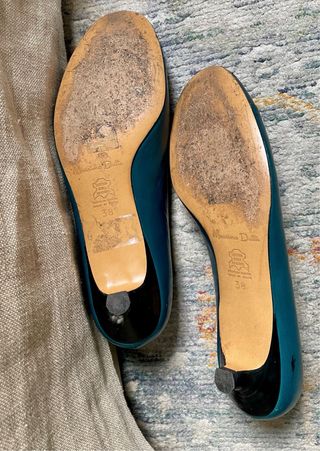 Bailarinas Massimo Dutti Talla 38 Verde azulado