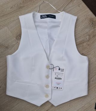 Chaleco Zara Blanco Talla S