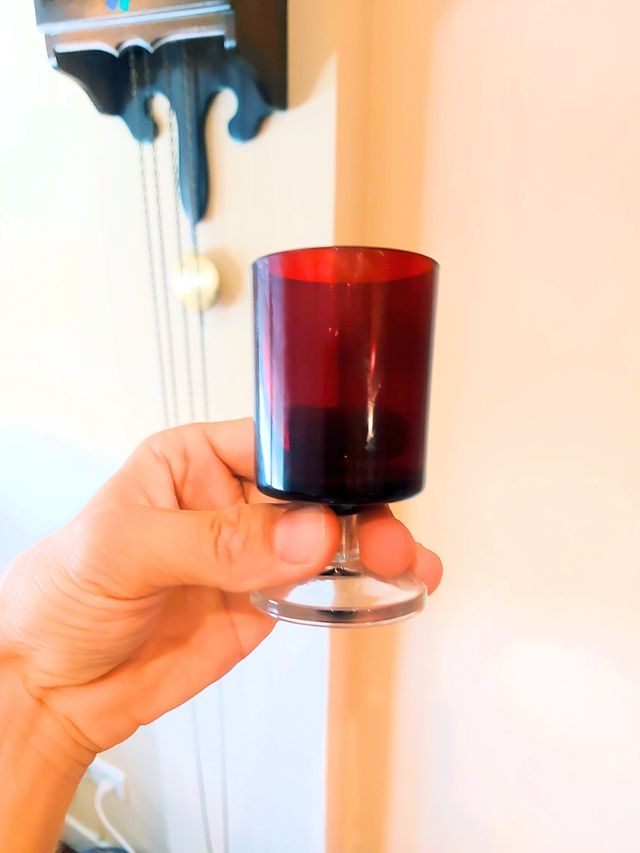 15 Copas de cristal Arcoroc rojas