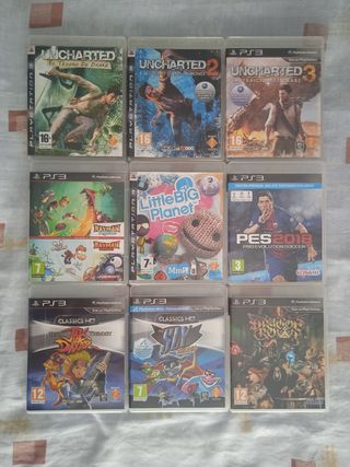 Lote 9 Juegos PS3 Uncharted, PES, Jak, Spyro, Raym
