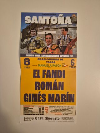 Cartel toros Santoña 2025