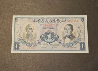 Billete 1 Peso Oro Colombia 1963