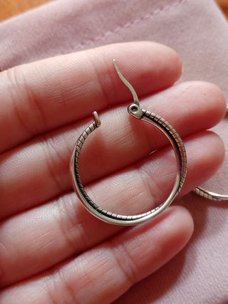 Pendientes Aro Doble Finito Plata