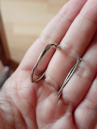 Pendientes Aro Doble Finito Plata