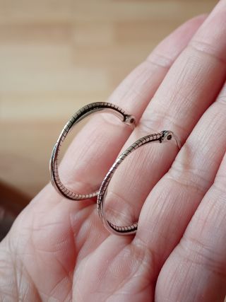 Pendientes Aro Doble Finito Plata