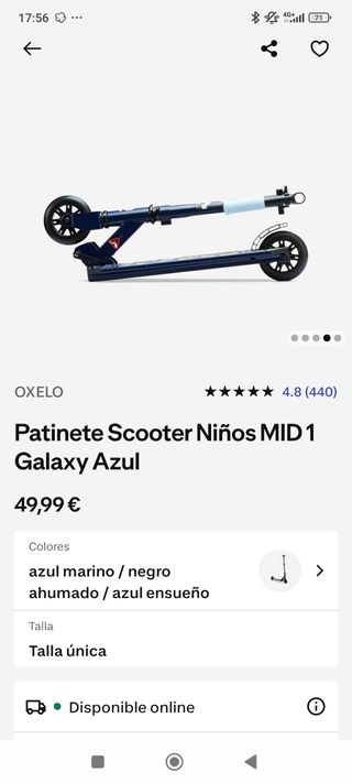 Patinete Oxelo MID 1 Galaxy Azul