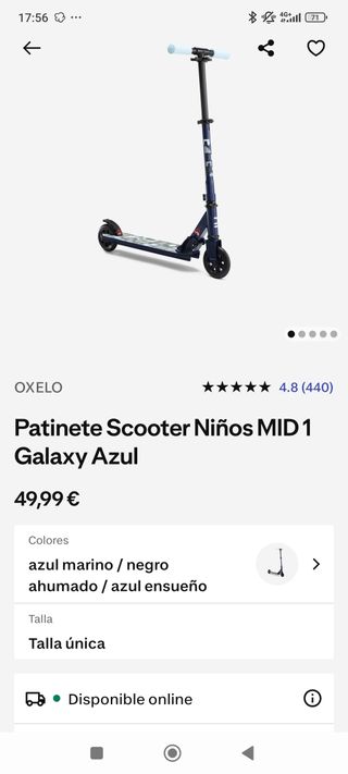 Patinete Oxelo MID 1 Galaxy Azul