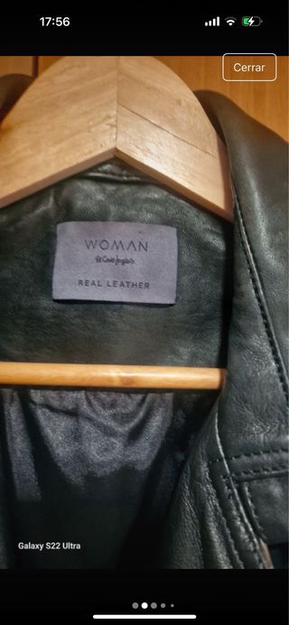 Chaqueta de piel negra