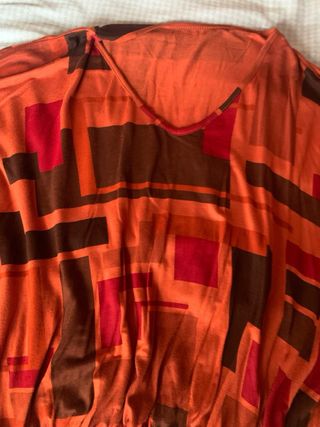 Camiseta manga mariposa naranja y roja 