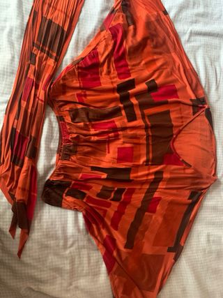 Camiseta manga mariposa naranja y roja 
