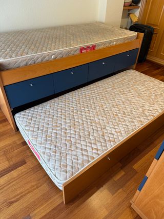 Cama nido con cajones y colchones