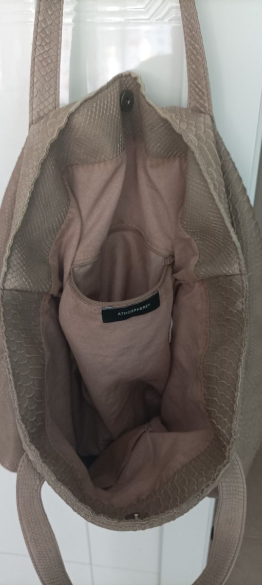 Bolso gris efecto piel 