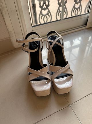 Tacones Zara Rosa Claro Talla 37