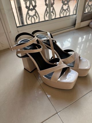 Tacones Zara Rosa Claro Talla 37