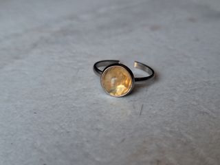 Anello con citrino argentato