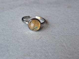 Anello con citrino argentato