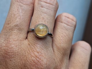 Anello con citrino argentato