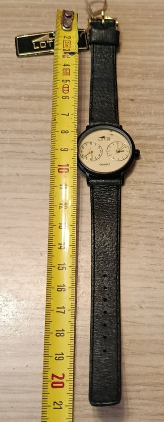 Reloj Lotus Dual Vintage Negro/Dorado. Nuevo