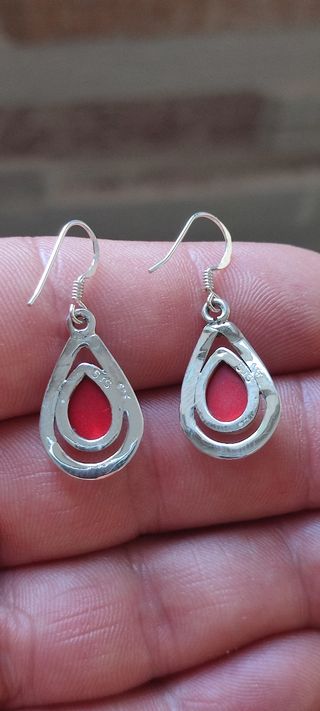 Pendientes de Plata y Coral. 