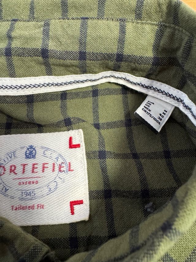 Camisa Cortefiel cuadros verde oscuro