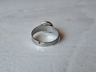 Anello con petra nera Ematite argentato