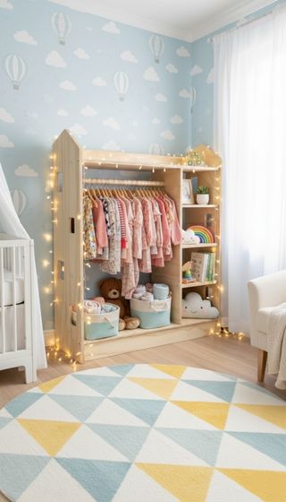 Armario Montessori de Madera Natural para niños