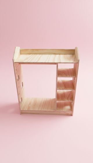 Armario Montessori de Madera Natural para niños