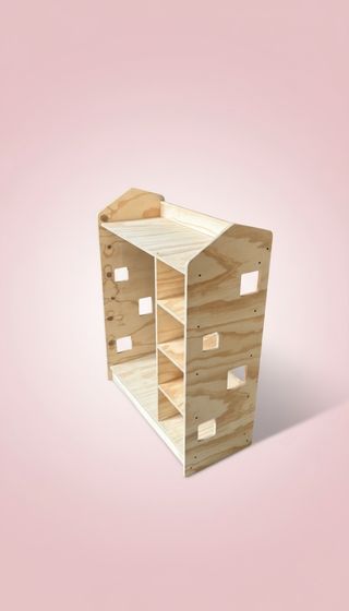 Armario Montessori de Madera Natural para niños