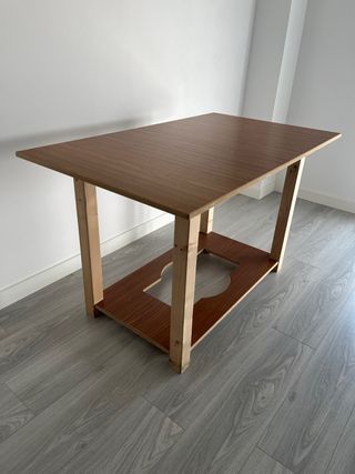Mesa camilla rectangular con cristal y SIN ROPA.