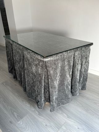 Mesa camilla rectangular con cristal y SIN ROPA.